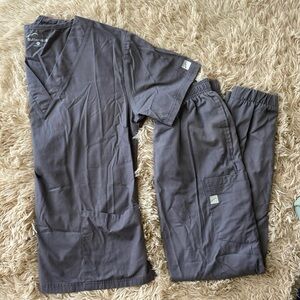 Butter scrub joggers pants and top set dark grey xs xxs